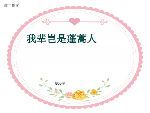 高二作文《我辈岂是蓬蒿人》800字