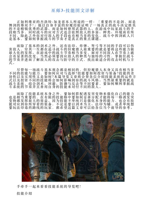 巫师3技能图文详解