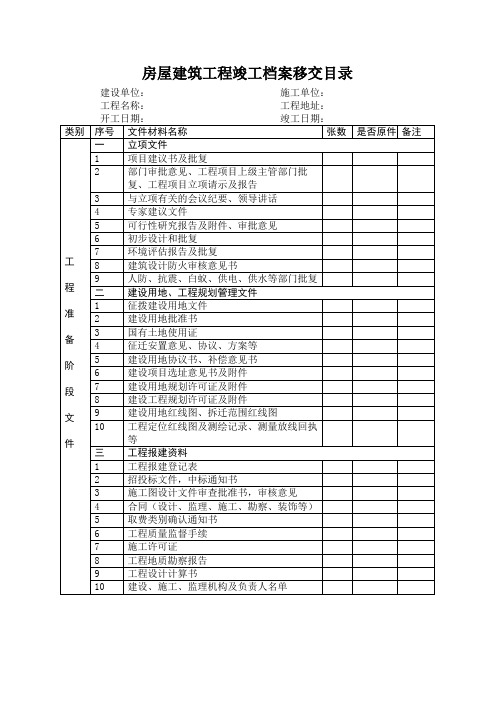 竣工备案资料目录(档案馆、规划、质监站)P8