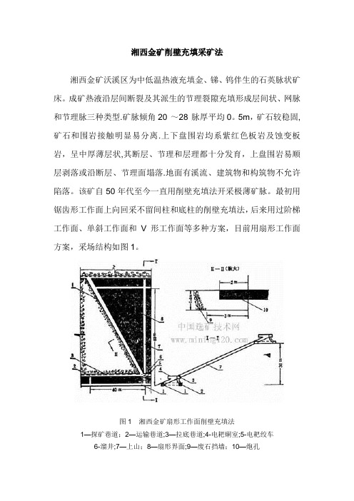 湘西金矿削壁充填采矿法
