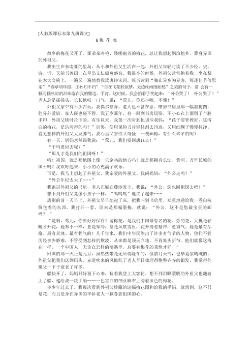 《梅花魂》课文原文阅读(可编辑修改word版)