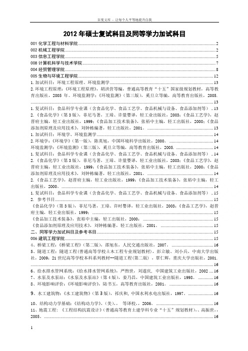 浙江工业大学考研复试科目大纲
