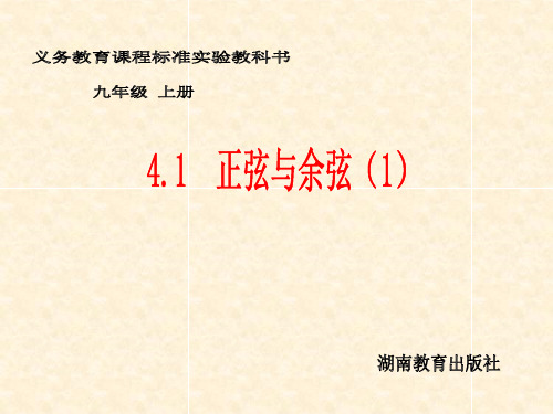 湘教版九年级数学上册4.1正弦和余弦课件