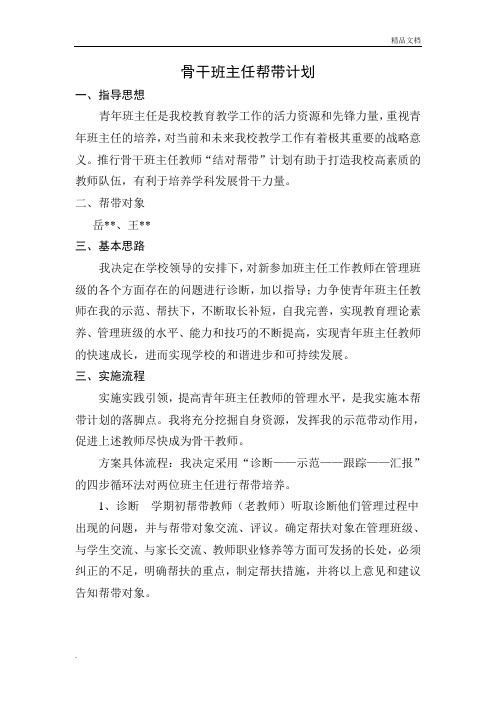 骨干班主任帮带计划
