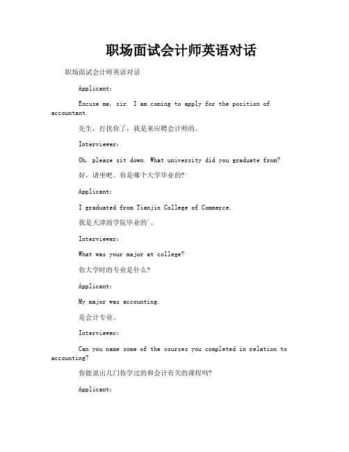 职场面试会计师英语对话