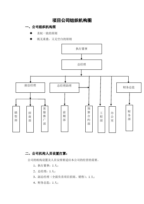 项目公司组织机构图