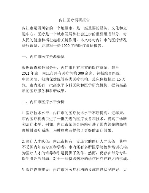 内江医疗调研报告