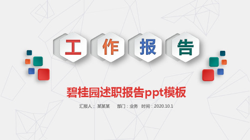 碧桂园述职报告ppt模板