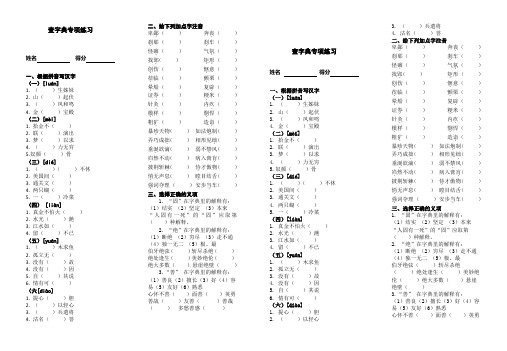 中考查字典专项练习