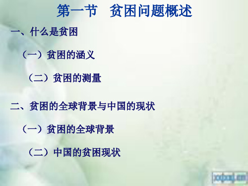 社会工作概论十六章贫困概述