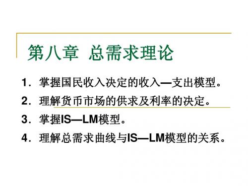 宏观经济学 第八章 总需求理论
