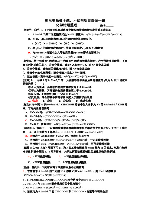 学生错题过关检测