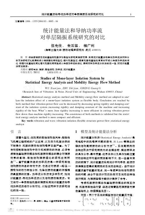 统计能量法和导纳功率流对单层隔振系统研究的对比1