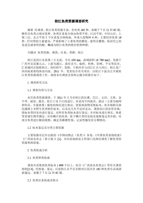 桂江鱼类资源调查研究