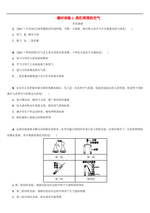 湖南省中考化学复习课时训练我们周围的空气练习含答案