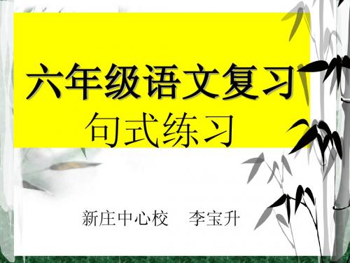 六年级语文复习——句式练习