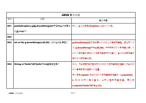 JAVA常见问题 及解决方案