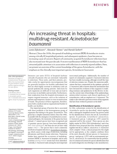 An increasing threat in hospitals_ multidrug-resistant Acinetobacter baumannii.