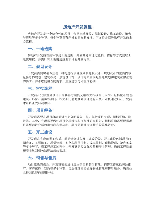 房地产开发流程