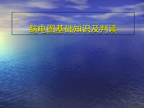 脑电图基础知识及判读课件