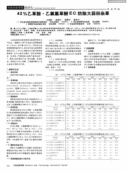 42%乙草胺·乙氧氟草醚EC防除大蒜田杂草