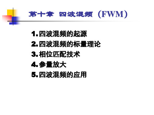 非线性光纤光学 第十章-四波混频