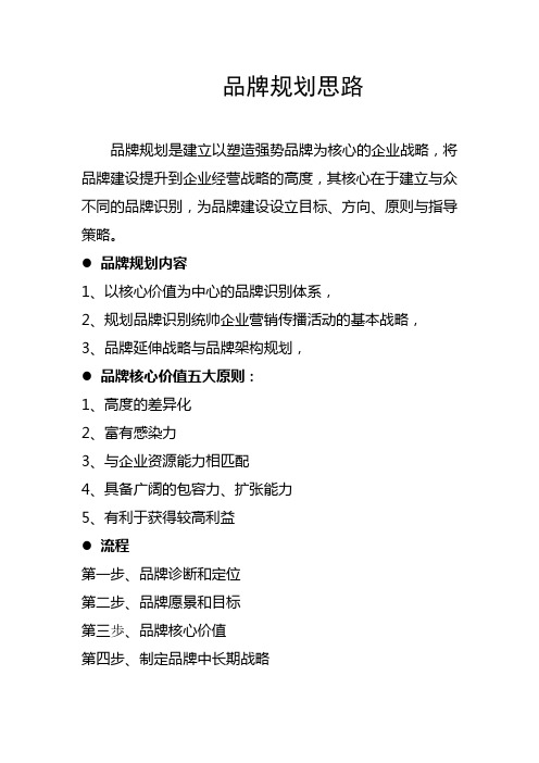 品牌规划思路