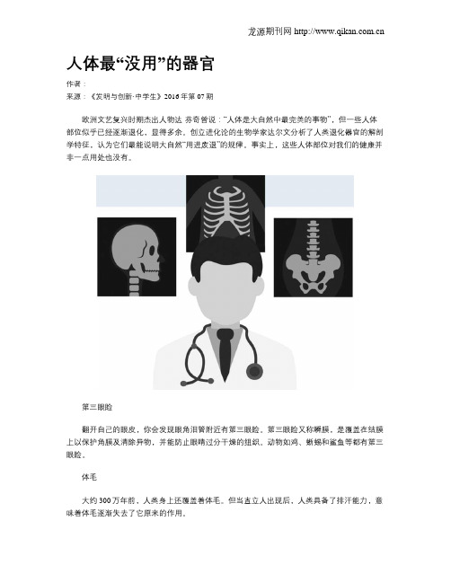 人体最“没用”的器官