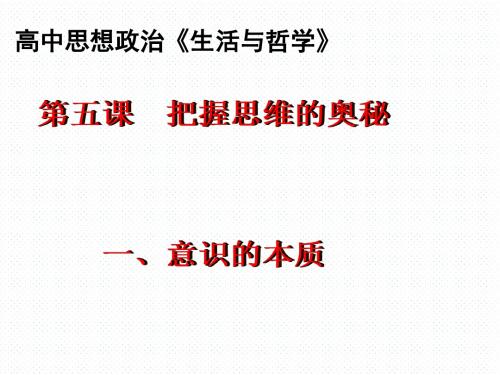 生活与哲学5.1  意识的本质