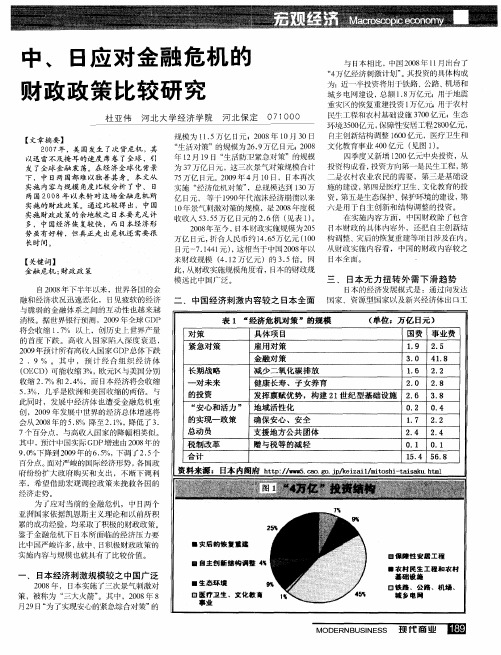 中、日应对金融危机的财政政策比较研究