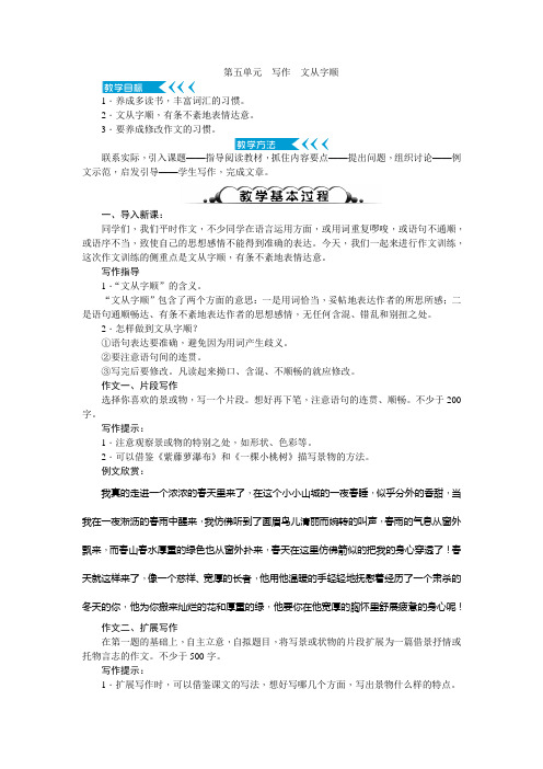 写作文从字顺教案