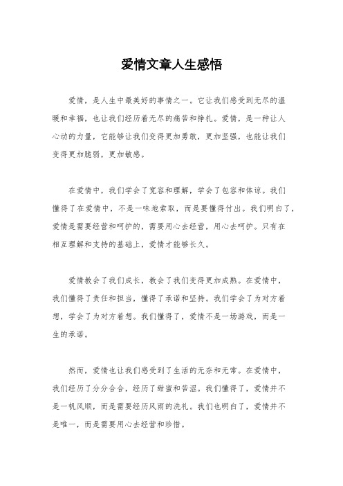 爱情文章人生感悟