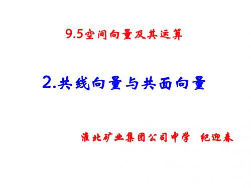高一数学共线向量与共面向量(新编201908)