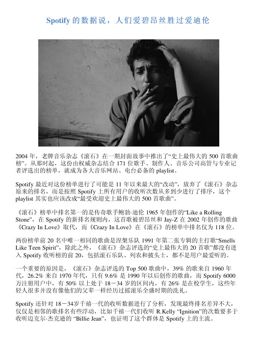 Spotify 的数据说,人们爱碧昂丝胜过爱迪伦