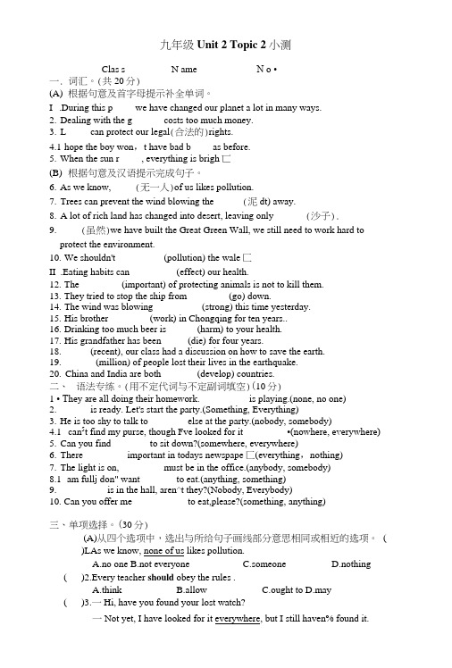 仁爱英语九年级Unit2Topic2练习.docx