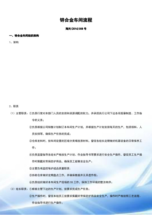 锌合金车间流程
