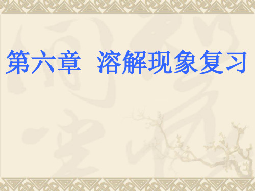 沪教版化学九年级全册课件：第六章 溶解现象(共28张PPT)