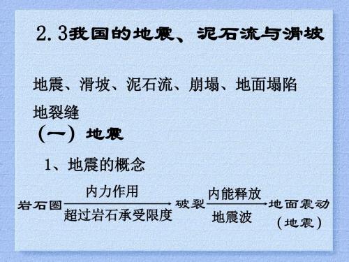 我国的地震、泥石流与滑坡ppt 湘教版