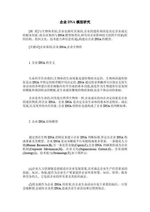 企业DNA模型研究