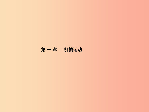 山东省泰安市2019年中考物理一轮复习 第1章 机械运动课件PPT