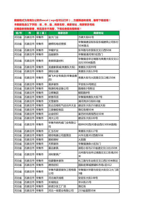 2020新版河北省石家庄市辛集市家具有限公司工商企业公司商家名录名单黄页联系电话号码地址大全101家
