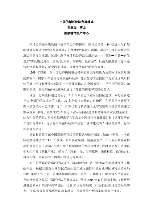 中国的循环经济发展模式