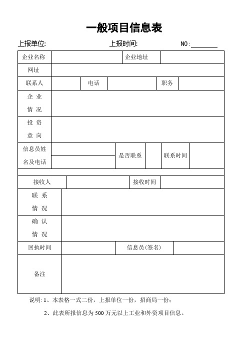 招商信息表