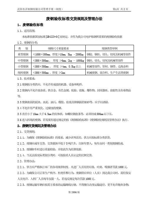 6废钢验收标准交货规则及管理办法3.10