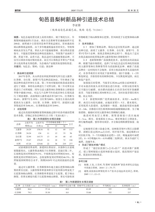旬邑县梨树新品种引进技术总结