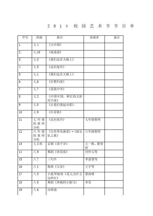 演出节目单及主持词