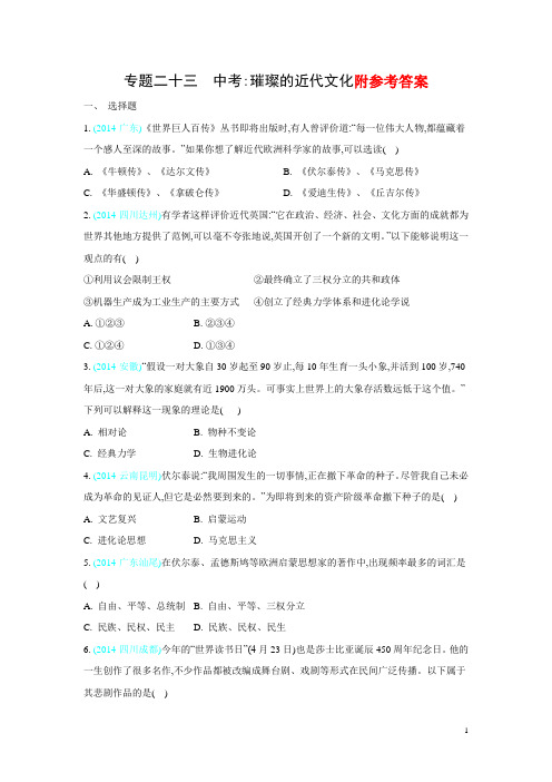 专题二十三_璀璨的近代文化