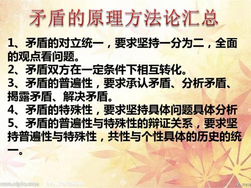 高三一轮复习 主次矛盾和矛盾主次方面