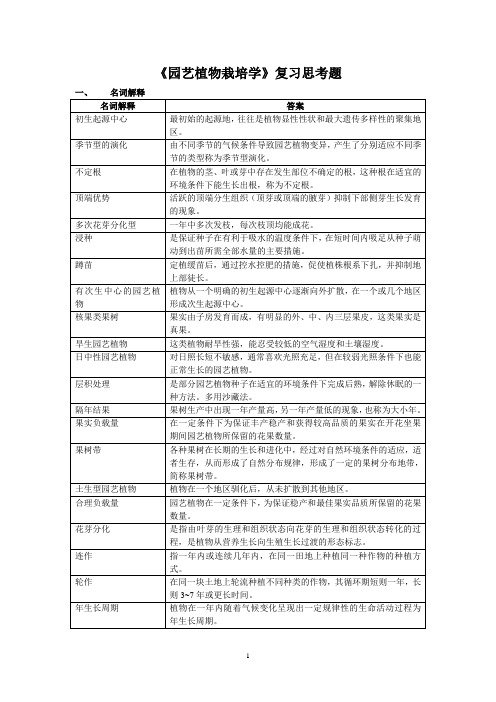 园艺植物栽培学复习思考题2019.05