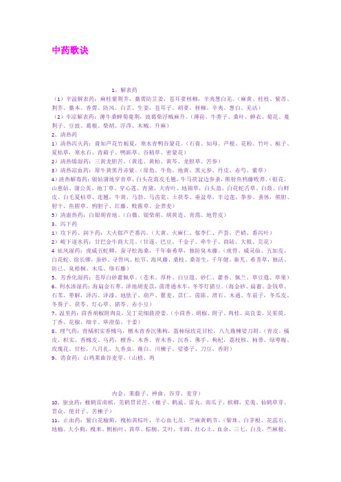 中药歌诀